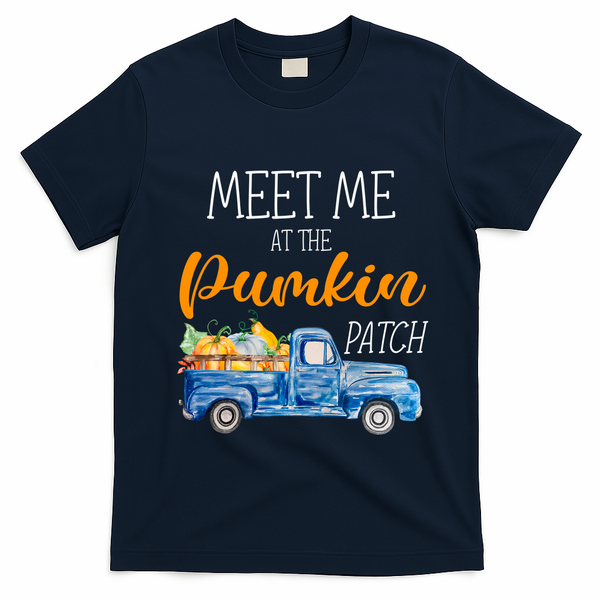 Meet Me At The Pumpkin Patch Cute Halloween T-Shirt - Navy Blue