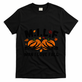 Milf Man I Love Fall Skeleton Pumpkin Hand Boob T-Shirt - Black