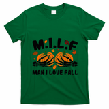 Milf Man I Love Fall Skeleton Pumpkin Hand Boob T-Shirt - Irish Green