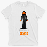My Name Is Lewis Jack O Lantern Pumpkin Man T-Shirt - White