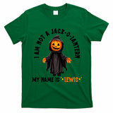 My Name Is Lewis Jack O Lantern Pumpkin Man Funny Lewis T-Shirt - Irish Green
