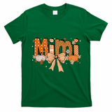 Mimi Pumpkin Fall Coquette Bow Thanksgiving Mom T-Shirt - Irish Green