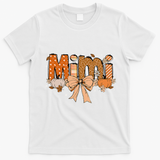 Mimi Pumpkin Fall Coquette Bow Thanksgiving Mom T-Shirt - White