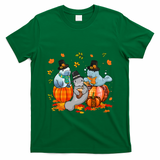 Manatee Pumpkin Leopard Buffalo Plaid Fall Thanksgiving T-Shirt - Irish Green