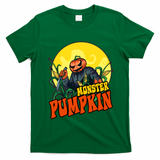 Monster Pumpkin Spooky Halloween T-Shirt - Irish Green