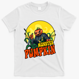 Monster Pumpkin Spooky Halloween T-Shirt - White