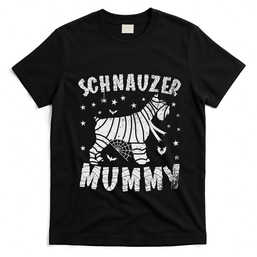 Miniature Schnauzer Mummy Halloween Gift T-Shirt - Black