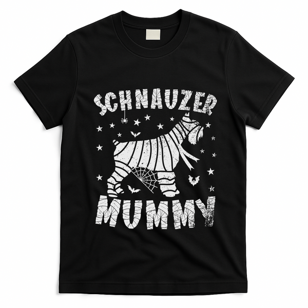 Miniature Schnauzer Mummy Halloween Gift T-Shirt - Black