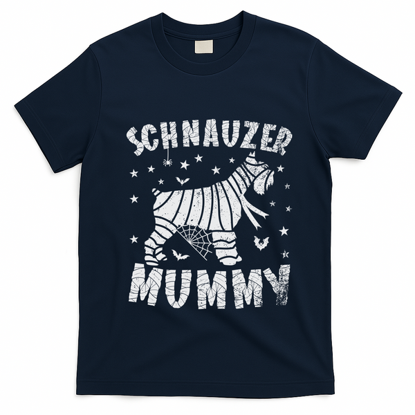 Miniature Schnauzer Mummy Halloween Gift T-Shirt - Navy Blue