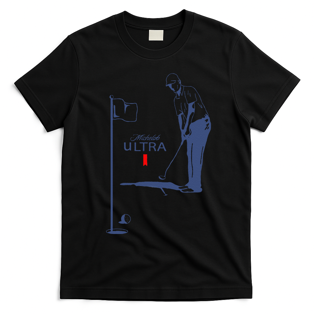 Michelob Ultra Golfing Dad  Beer Fatherhood T-Shirt - Black