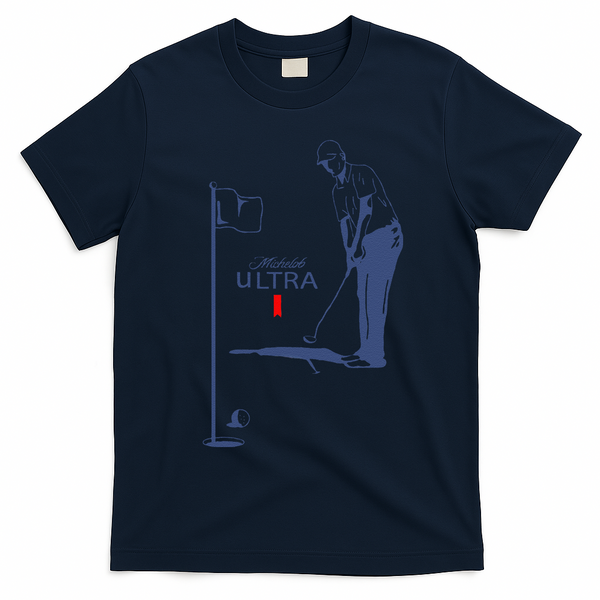 Michelob Ultra Golfing Dad  Beer Fatherhood T-Shirt - Navy Blue