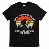 Not All Who Wander Are Lost Disc Golf Bigfoot Christmas T-Shirt - Black