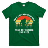 Not All Who Wander Are Lost Disc Golf Bigfoot Christmas T-Shirt - Irish Green