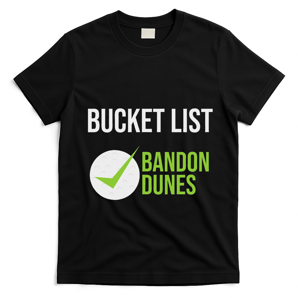 Niffs Bucket List Golf Fanatic Bandon Dun T-Shirt - Black