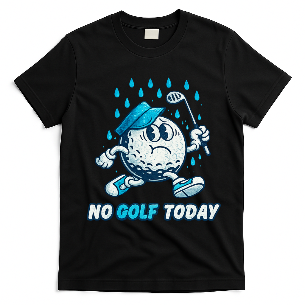 No Golf Today T-Shirt - Black