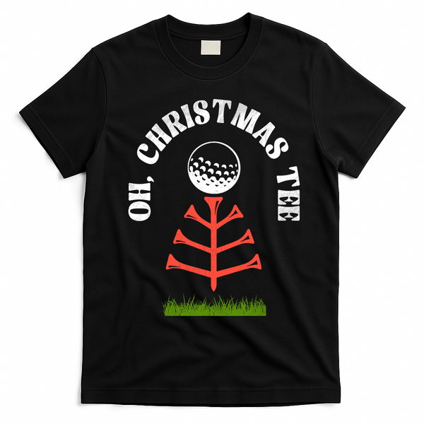 Oh Christmas Tee Golf Tree Funny  T-Shirt - Black