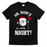 Oh Holey Night Golf Funny Christmas T-Shirt - Black