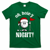 Oh Holey Night Golf Funny Christmas T-Shirt - Irish Green