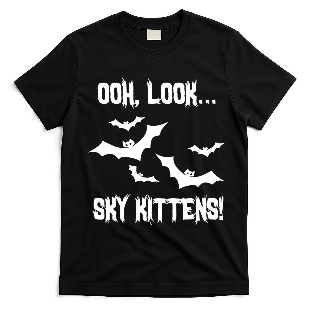 OOh Look... Sky Kittens Funny T-Shirt - Black