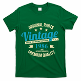 Original Parts Vintage Age To Perfection Premium Quality 1986 40th Birthday T-Shirt - Green