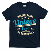 Original Parts Vintage Age To Perfection Premium Quality 1986 40th Birthday T-Shirt - Navy