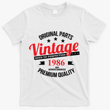 Original Parts Vintage Age To Perfection Premium Quality 1986 40th Birthday T-Shirt - White