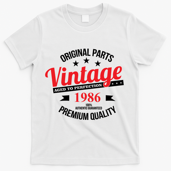 Original Parts Vintage Age To Perfection Premium Quality 1986 40th Birthday T-Shirt - White