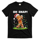 Oh Snap Gingerbreadman Golfer Golf Christmas Golfing T-Shirt - Black
