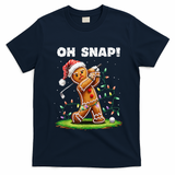 Oh Snap Gingerbreadman Golfer Golf Christmas Golfing T-Shirt - Navy Blue