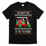 Oh What Fun It Is To Ride Golf Christmas T-Shirt - Black