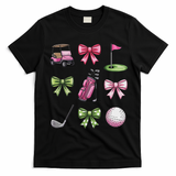 Preppy Coquette Golf For Women T-Shirt - Black