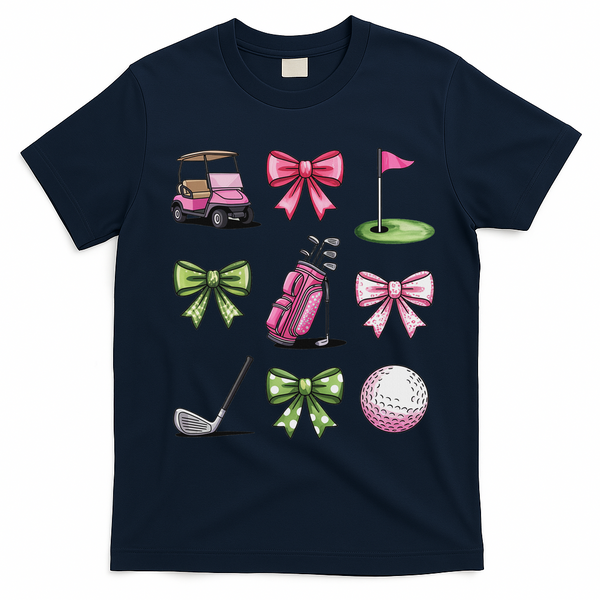 Preppy Coquette Golf For Women T-Shirt - Navy Blue