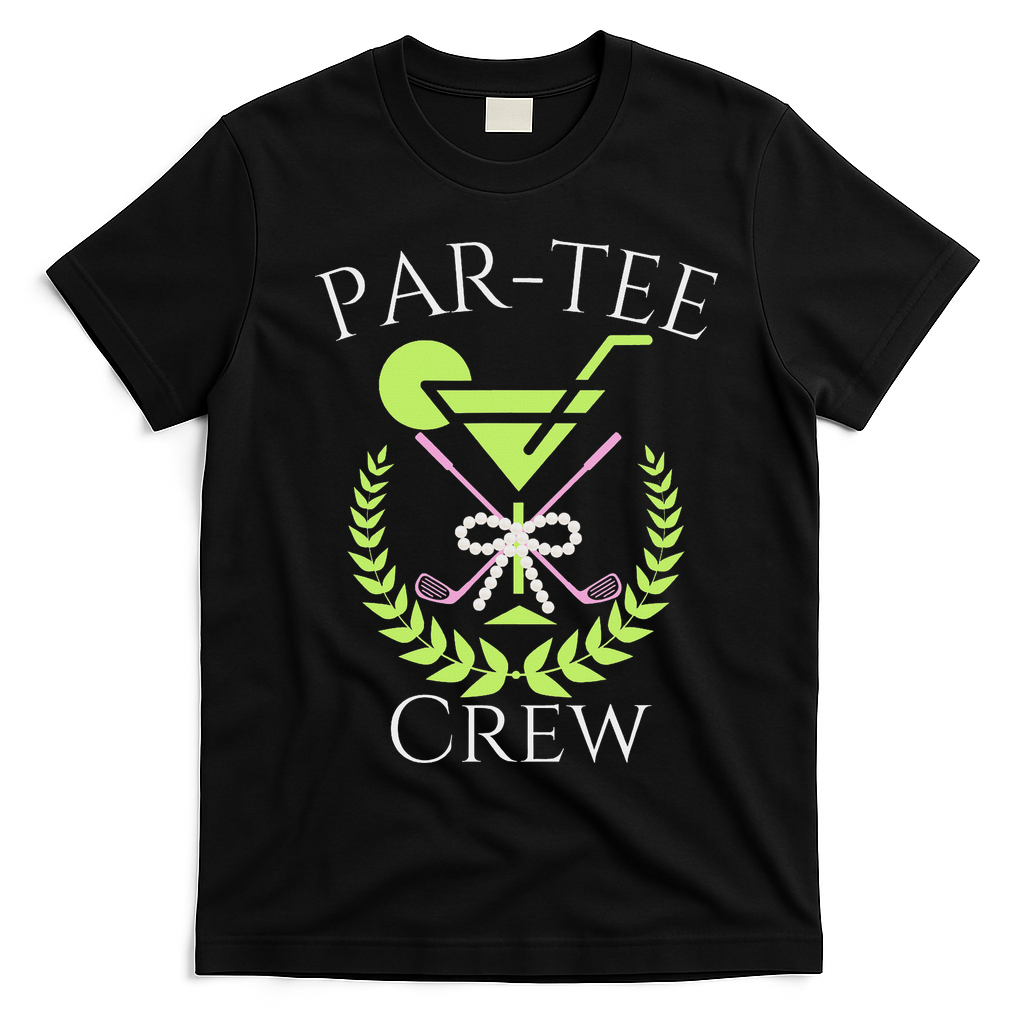 Par Crew Martini Cocktails Golf Drinking Matching T-Shirt - Black