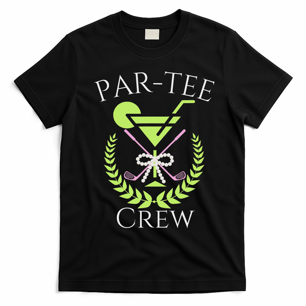Par Crew Martini Cocktails Golf Drinking Matching T-Shirt - Black
