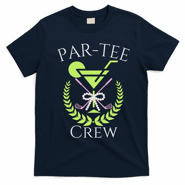 Par Crew Martini Cocktails Golf Drinking Matching T-Shirt - Navy Blue