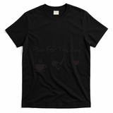 Plan For The Day Coffee Golf Wine T-Shirt - Black