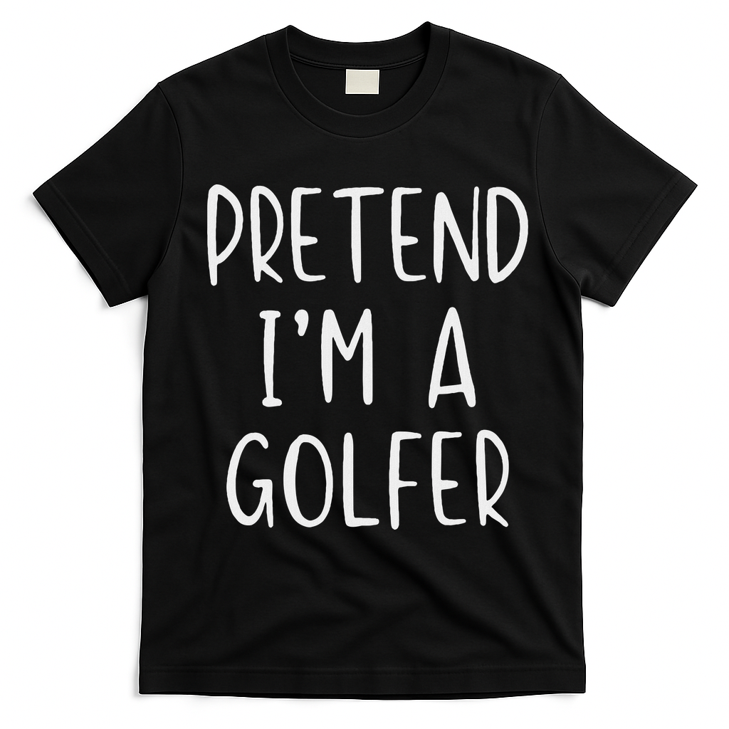 Pretend Golfer Costume Halloween Simple Funny Golfing Golf T-Shirt - Black