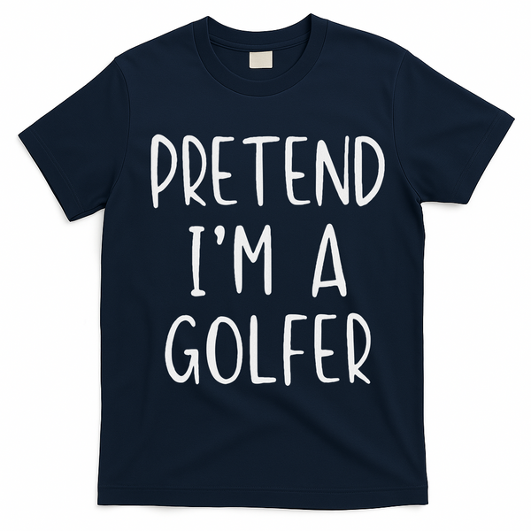 Pretend Golfer Costume Halloween Simple Funny Golfing Golf T-Shirt - Navy Blue