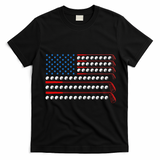 Patriotic Golf Usa Flag Golf Clubs 4th Of July Golf Balls T-Shirt - Black