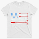 Patriotic Golf Usa Flag Golf Clubs 4th Of July Golf Balls T-Shirt - White