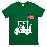 Patriotic Golf Wear Usa Strong Golf Cart T-Shirt - Irish Green