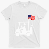 Patriotic Golf Wear Usa Strong Golf Cart T-Shirt - White