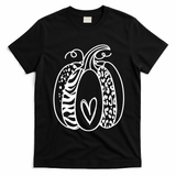 Pumpkin Heart Animal Print Cute T-Shirt - Black