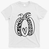 Pumpkin Heart Animal Print Cute T-Shirt - White