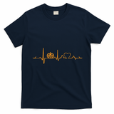 Pumpkin Heartbeat Halloween T-Shirt - Navy Blue