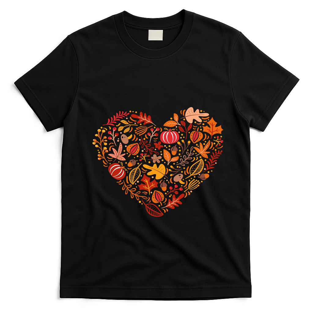Pumpkin Heart T-Shirt - Black