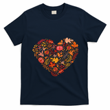 Pumpkin Heart T-Shirt - Navy Blue