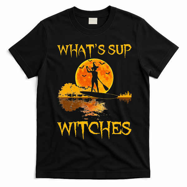 PADDLEBOARD Halloween What's Sup Witches Sup Funny T-Shirt - Black