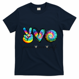 Peace Love Golf Tie Dye Cute Golf Lovers T-Shirt - Navy Blue