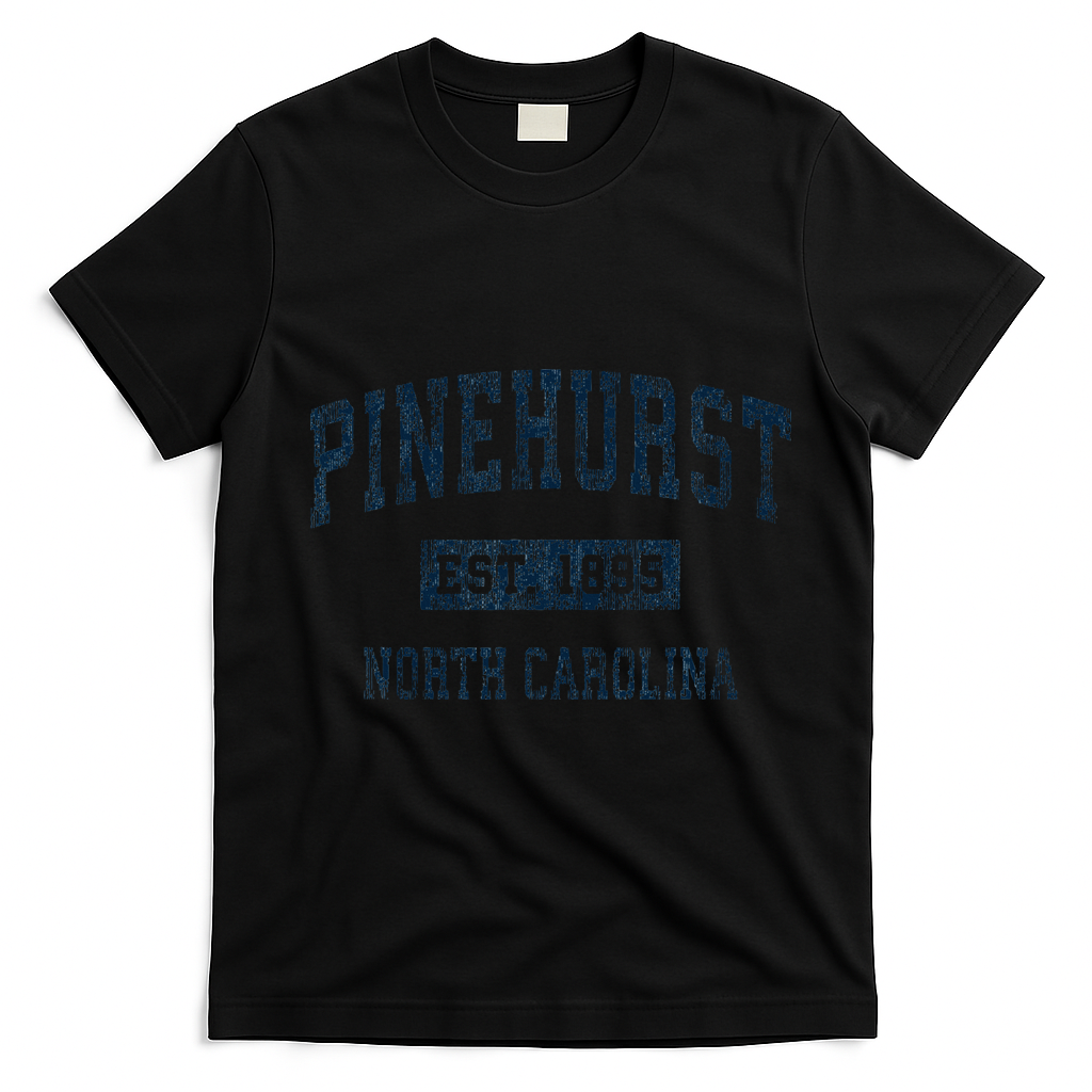 P.I.N.E.H.U.R.S.T North Carolina Nc Vintage Sports T-Shirt - Black